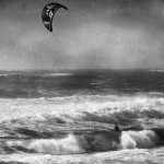 Kite Surfer in Black and White